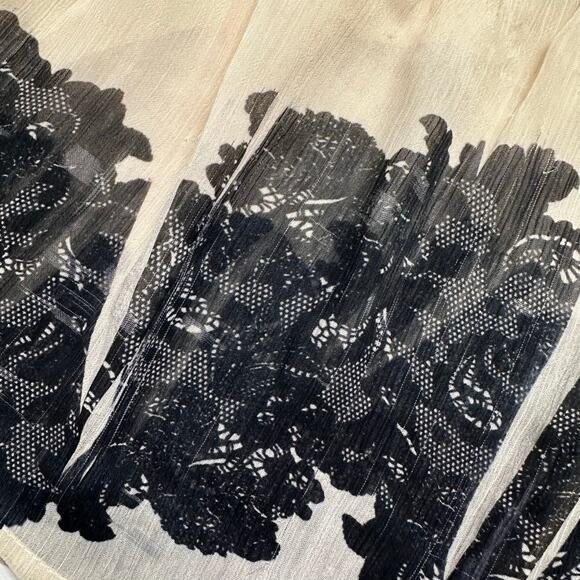 Vintage Y2K Guess Sheer Chiffon Peplum Top with Lace Appliqué - Picture 3 of 9